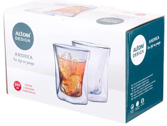 Boroszilikát design whiskys pohár készlet - 2 darabos - 300 ml