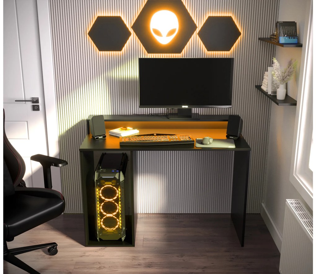 Sarok Gamer PC asztal Garrick 2 (fekete) (LED RGB világítással). Akció -6%. 1064135