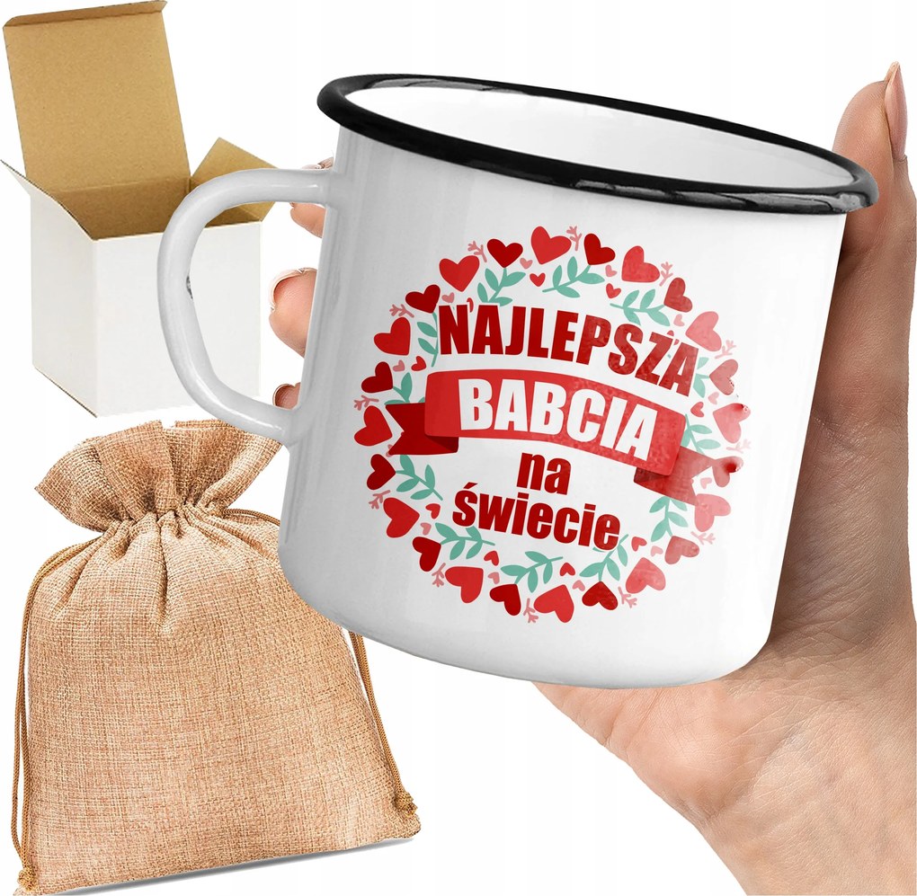 Bögre_emalinált A Világ Legjobb Szeretett Nagymamája Ajándék Nyomtatott Mintával