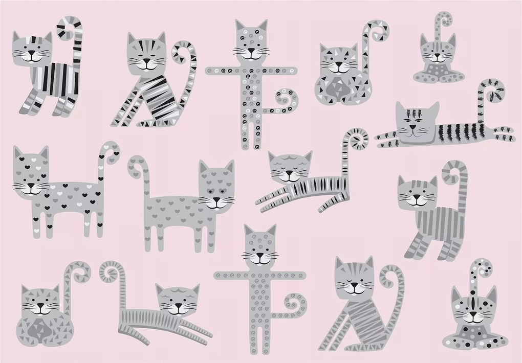 Gyerek fotótapéta skandináv cicák 208 x 146