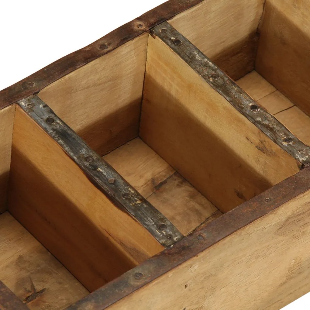 Tálca 30x14x9 cm Tömör Fa Újrahasznosított