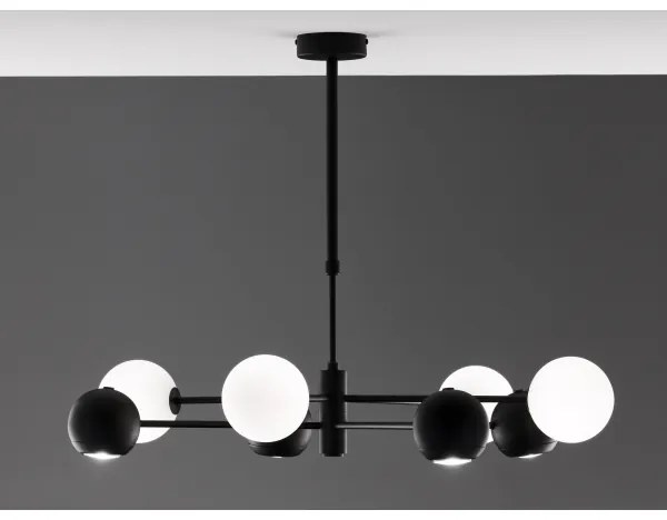 Jupiter 1998 - Csillár rúdon MOKA 4xGU10/10W/230V + 4xG9/10W/230V fekete/fehér