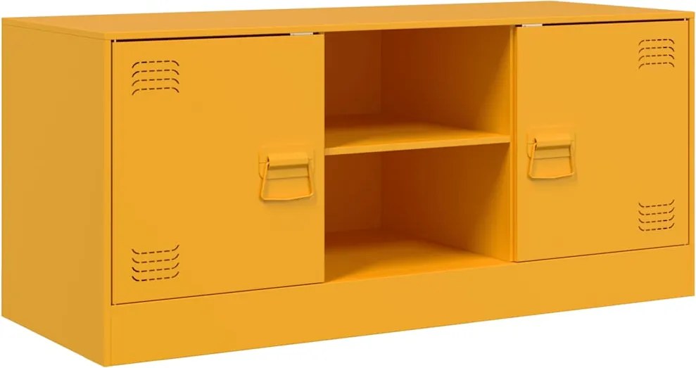 vidaXL mustársárga acél TV-szekrény 99 x 39 x 44 cm