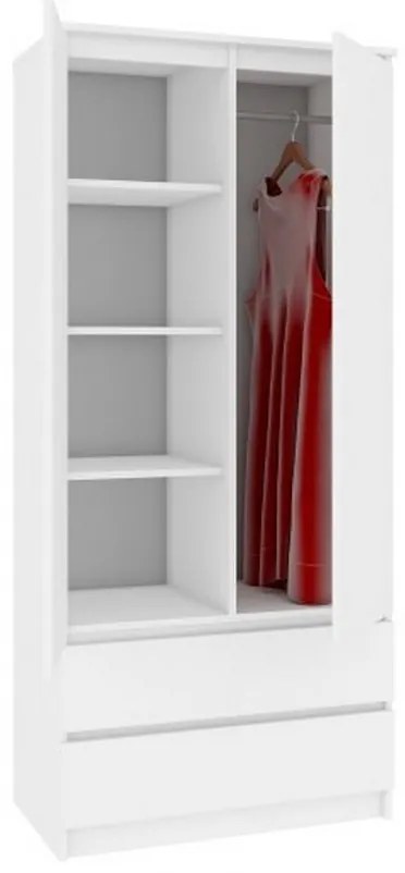 ARIVA S90 szekrény, 90x180x51, fehér/fekete magasfényű