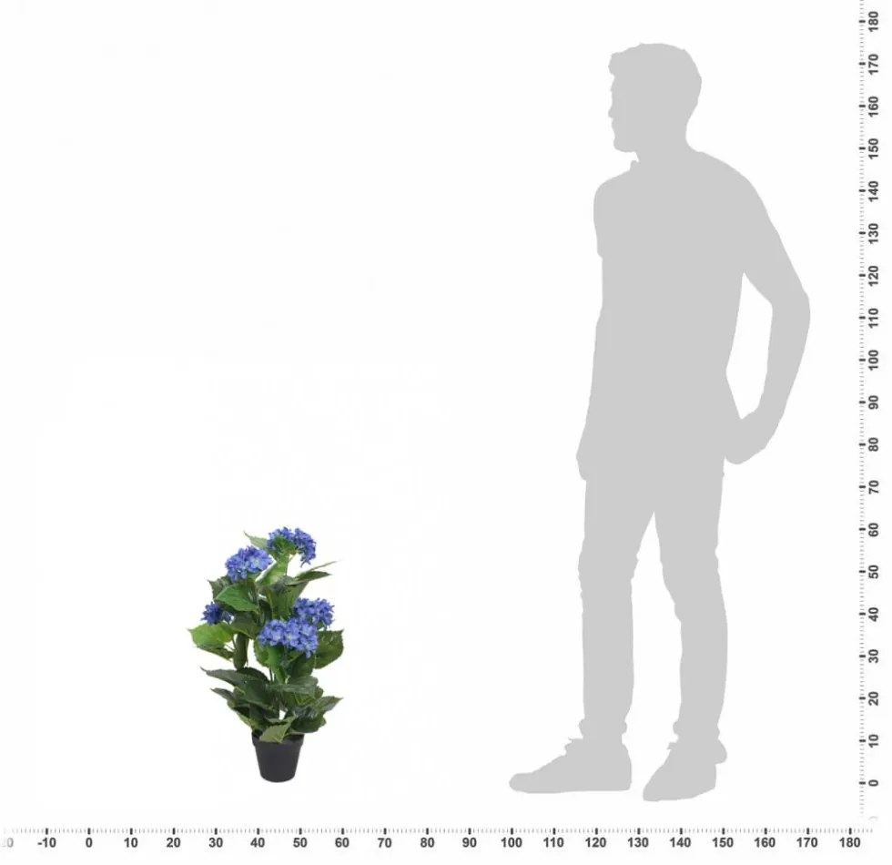 vidaXL műhortenzia virágcseréppel 60 cm kék