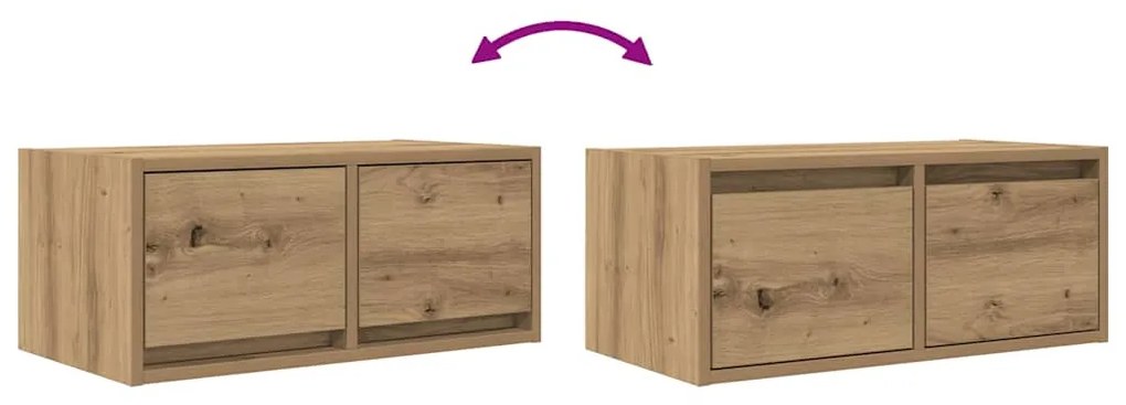 vidaXL kézműves tölgy színű szerelt fa TV-szekrény 60x31x25,5 cm