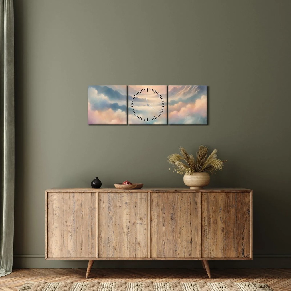 Kép - Felhők (órával) (90x30 cm)