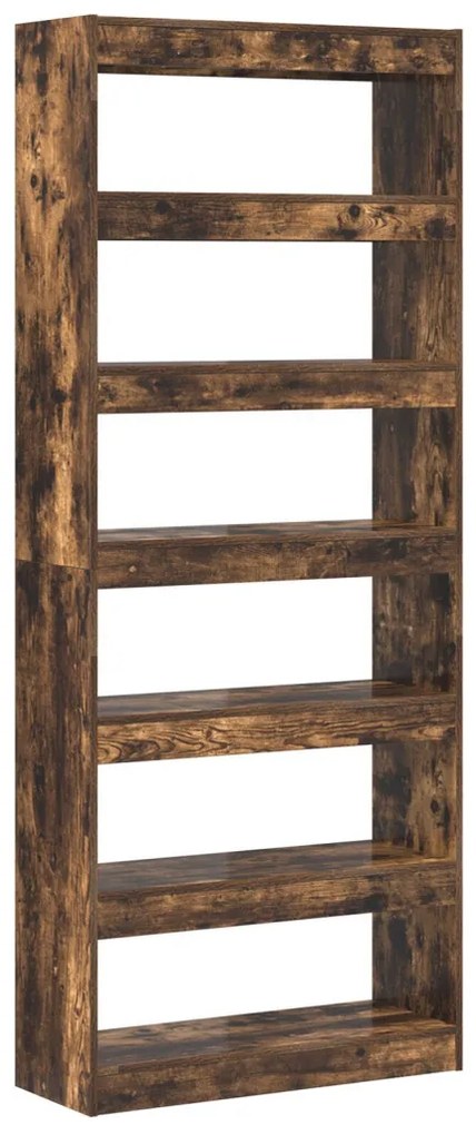Füstölt Tölgy Könyvespolc Füstölt Tölgy Fa 80 x 30 x 198 cm