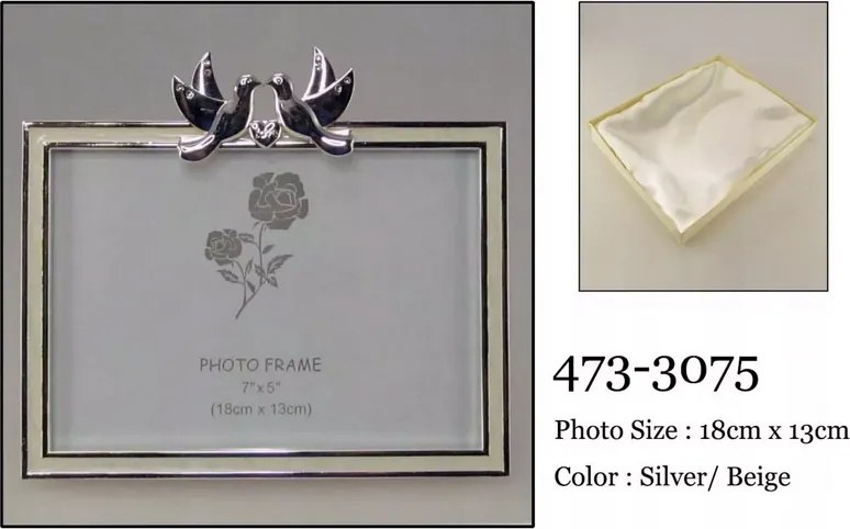 Üveg Galambos Képkeret Menyasszonyoknak Esküvő 18x13cm