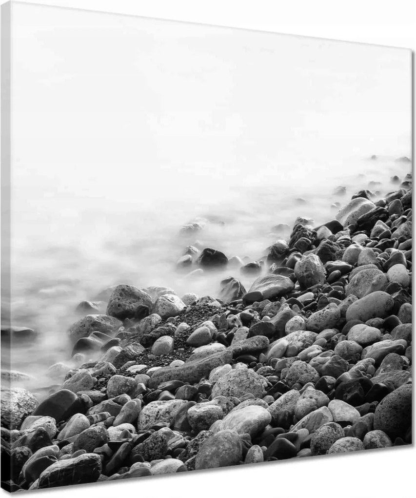 Vászonkép 40x40 Tenger part hullámok köd