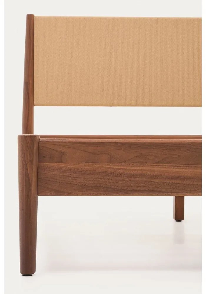 Sötétbarna franciaágy ágyráccsal 160x200 cm Elan – Kave Home