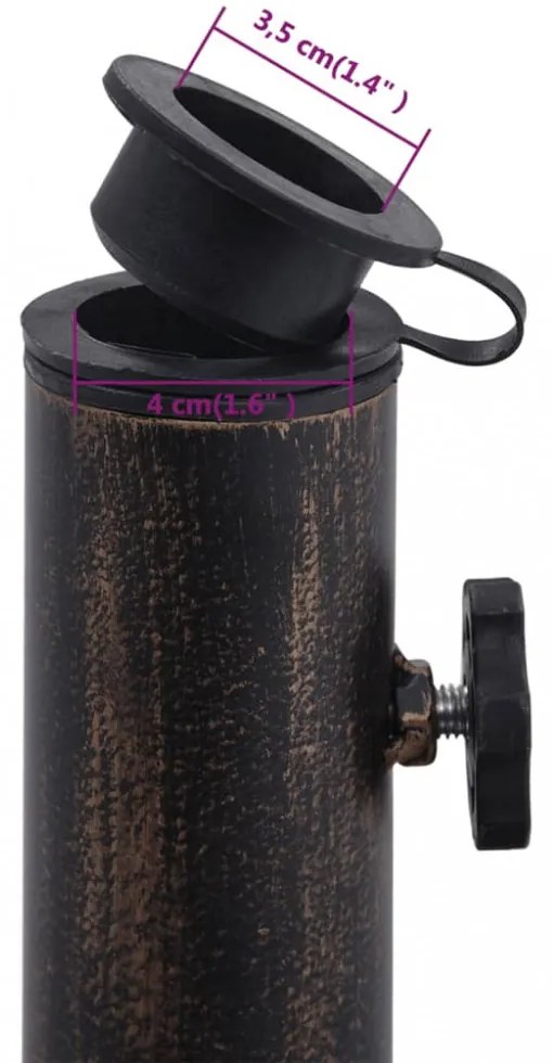 fekete és bronzszínű öntöttvas napernyőtalp 9 kg 40 cm