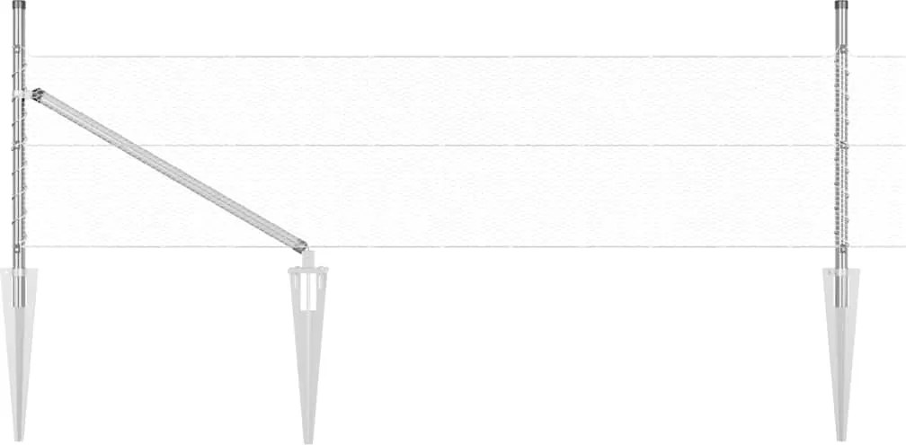vidaXL Kerítésoszlop Ezüst 50 x 0,4 m (13 mm háló) Acél