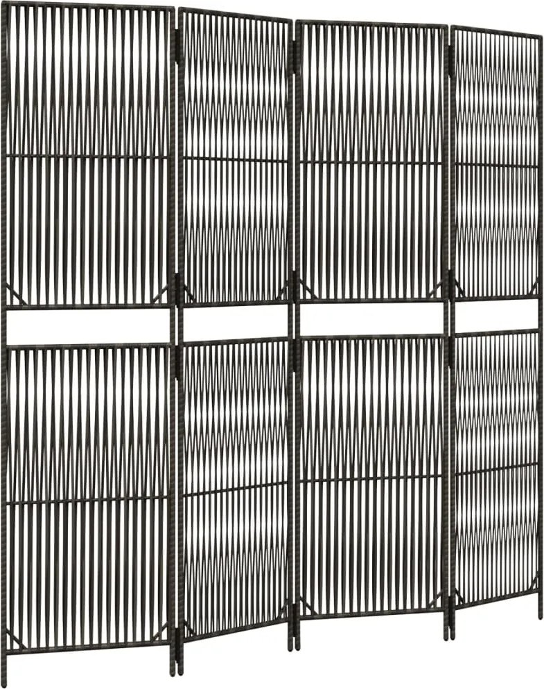vidaXL szürke 4 paneles polyrattan térelválasztó