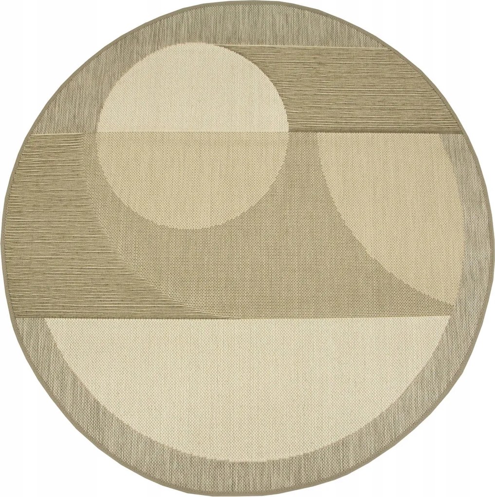 Kültéri Kerek Zsinóros Szőnyeg Tartós Szürke Ezüst Foggia átm. 120 cm