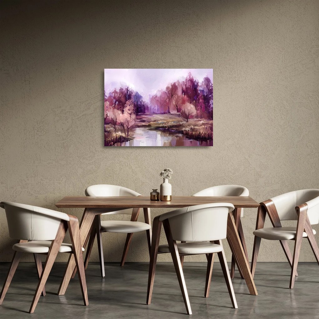 Kép - Őszi tájképfestés (üvegen) (70x50 cm)