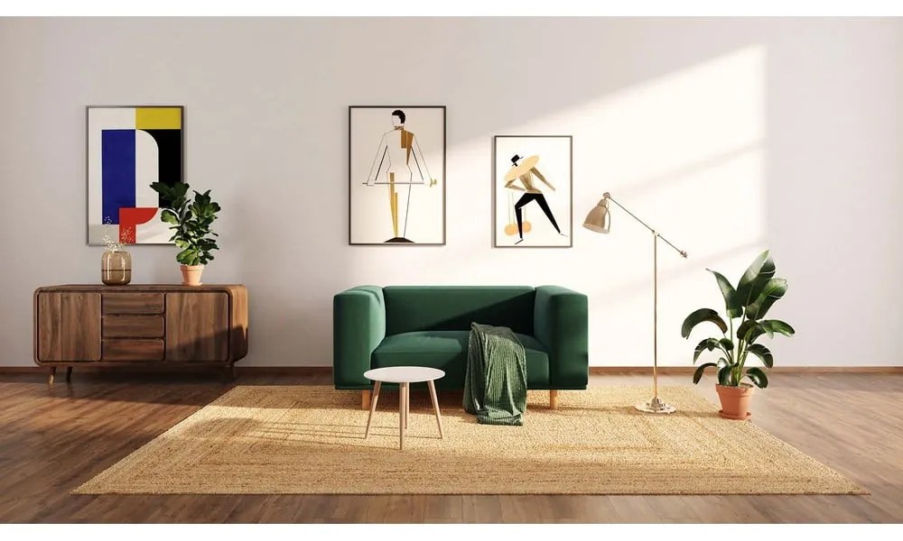 Sötétzöld bársony relaxációs fotel Kukumo – Ame Yens