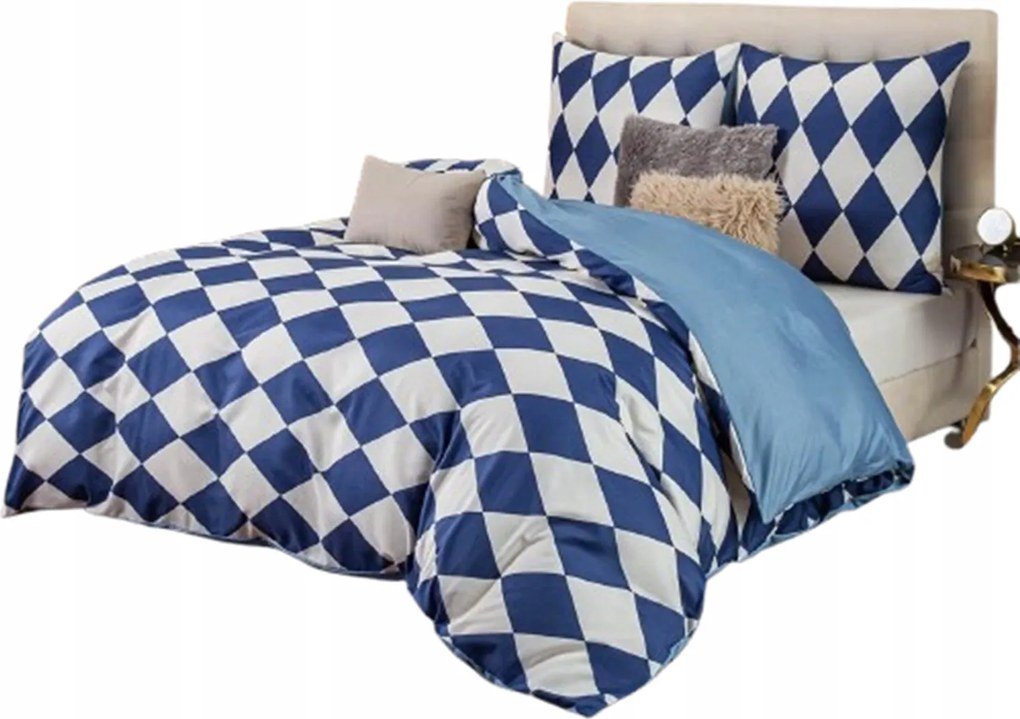 Soifox Mikroszálas ágyneműhuzat garnitúra 200 x 200 cm, fehér-kék