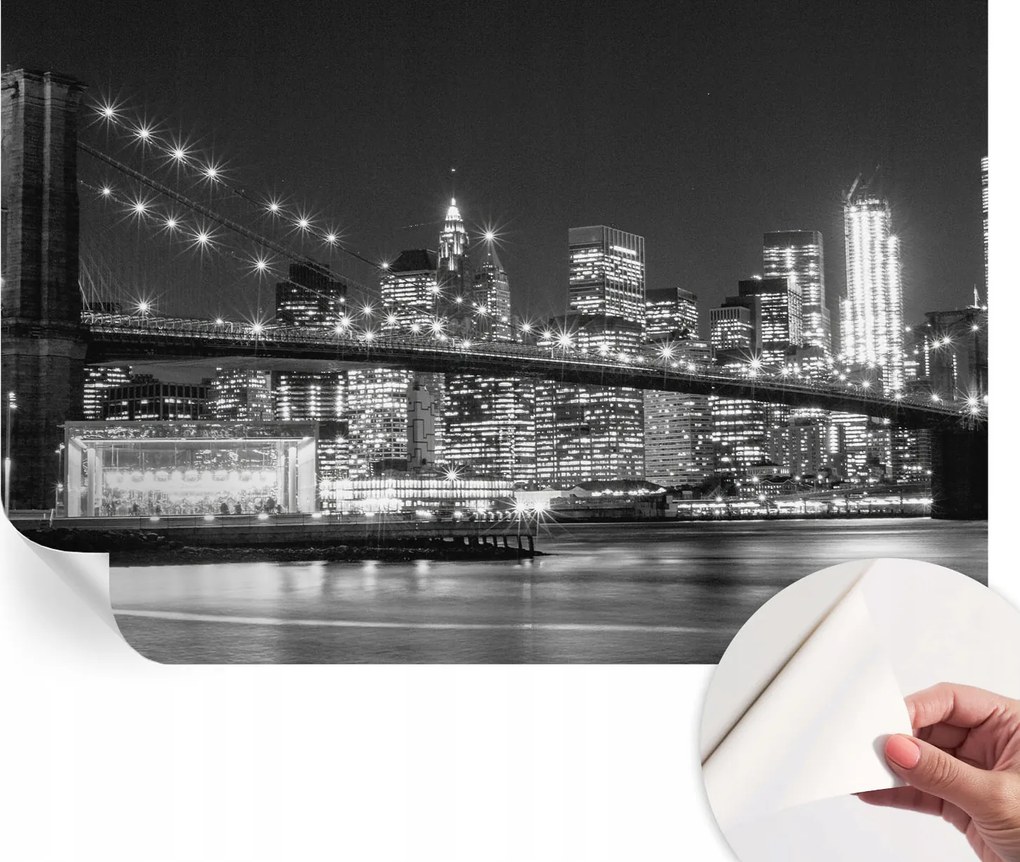 Öntapadós tapéta Divatos 3D fali ragasztóval Éjszakai panoráma 104x70 cm