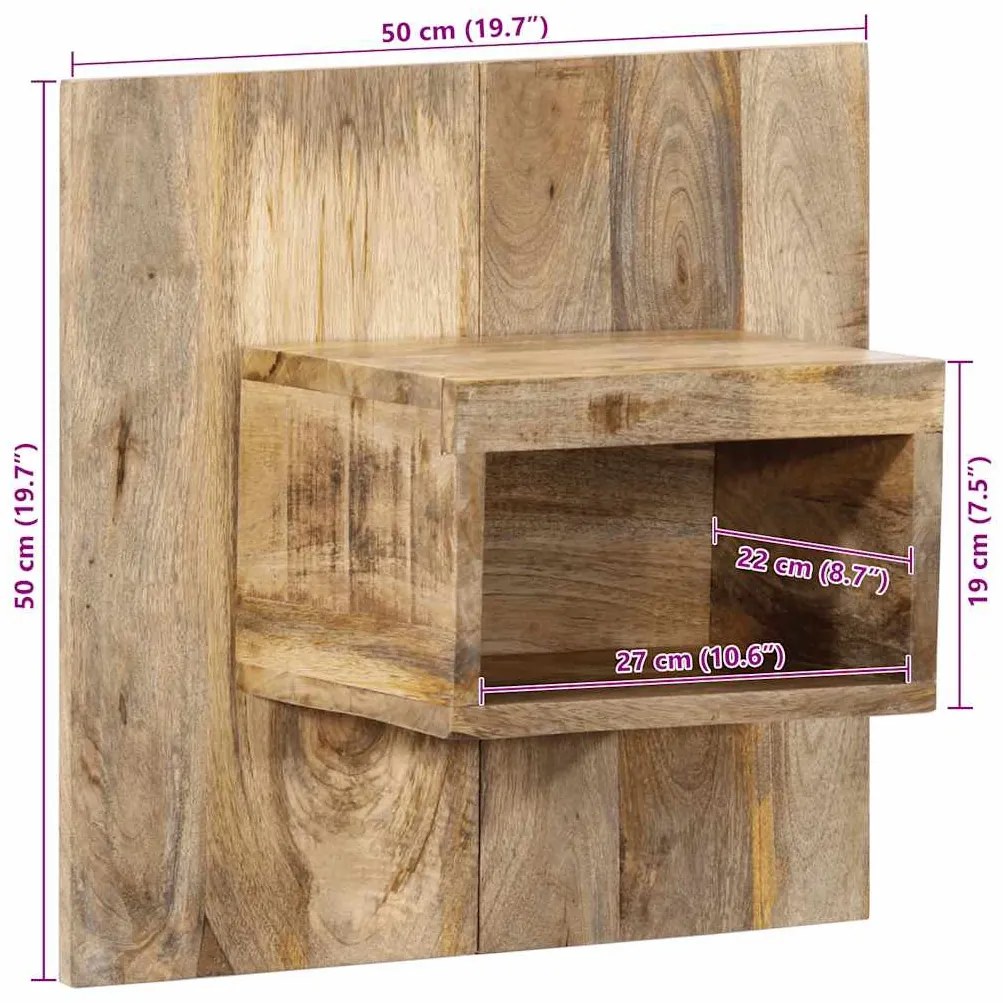 Éjjeli szekrény 50x27x50 cm tömör durva fa mangó