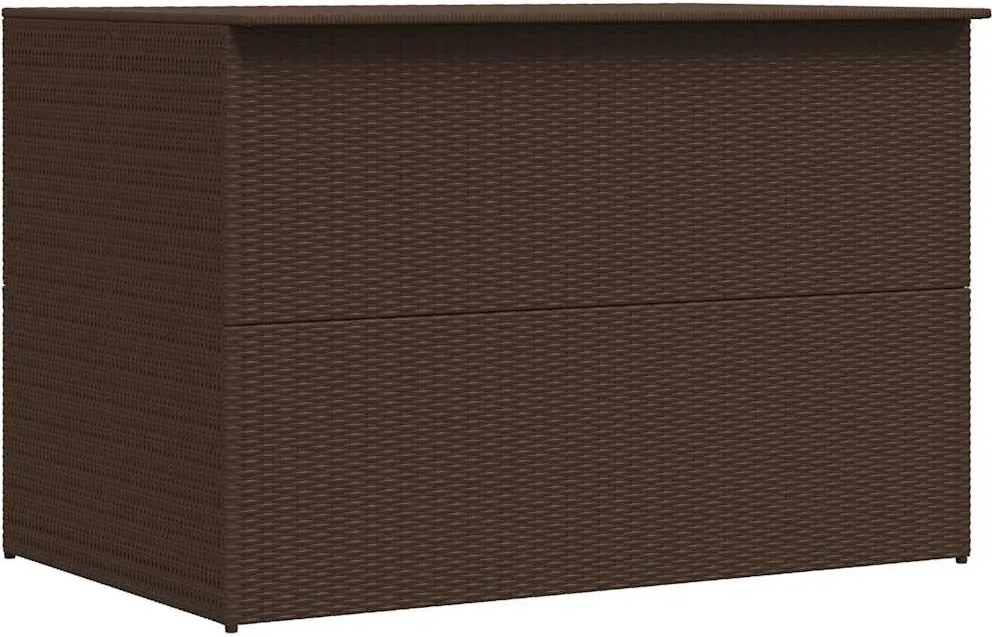 Barna Polyrattan Kerti Tárolóláda 150 X 100 X 100 Cm