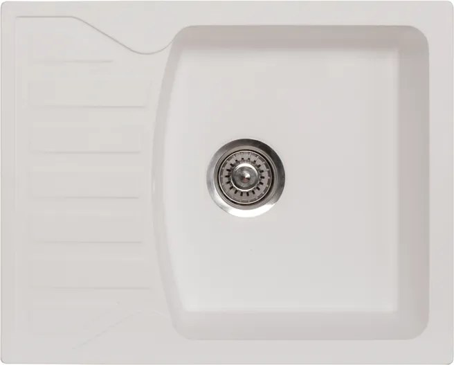 Quadro M Metalac 144114 Gránit Mosogatótálca - Extra mély, Csepegtetőtálcás, Fehér