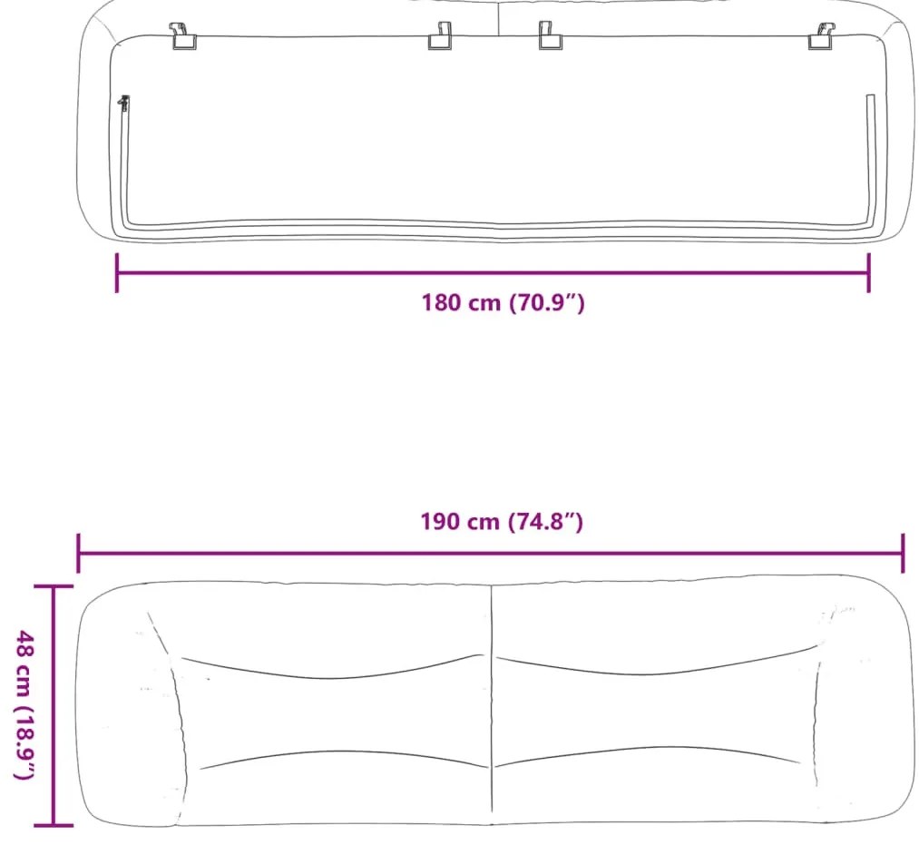 sötétszürke szövet fejtámla párna 180 cm