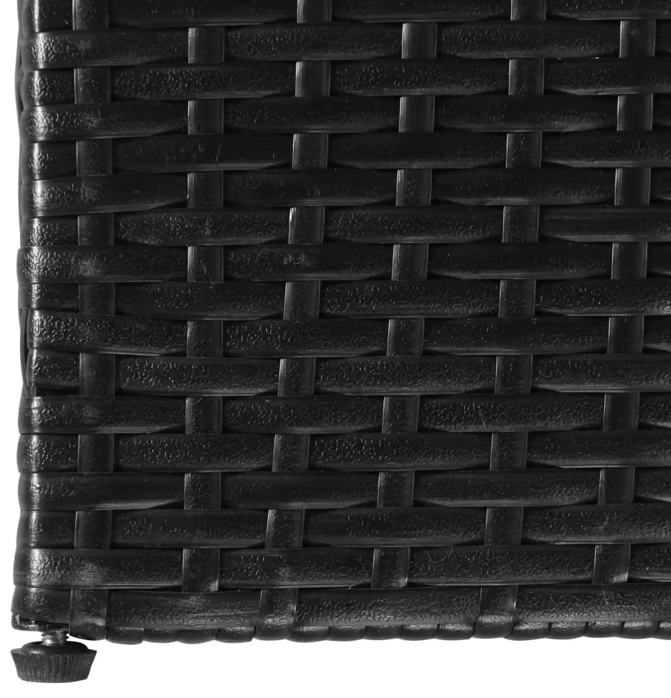 Fekete polyrattan kerti tárolóláda 150 x 100 x 100 cm