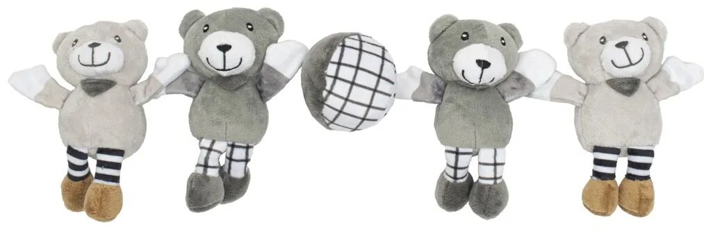 Baby Mix Kis mackók gyerek körhinta kiságy fölé, szürke