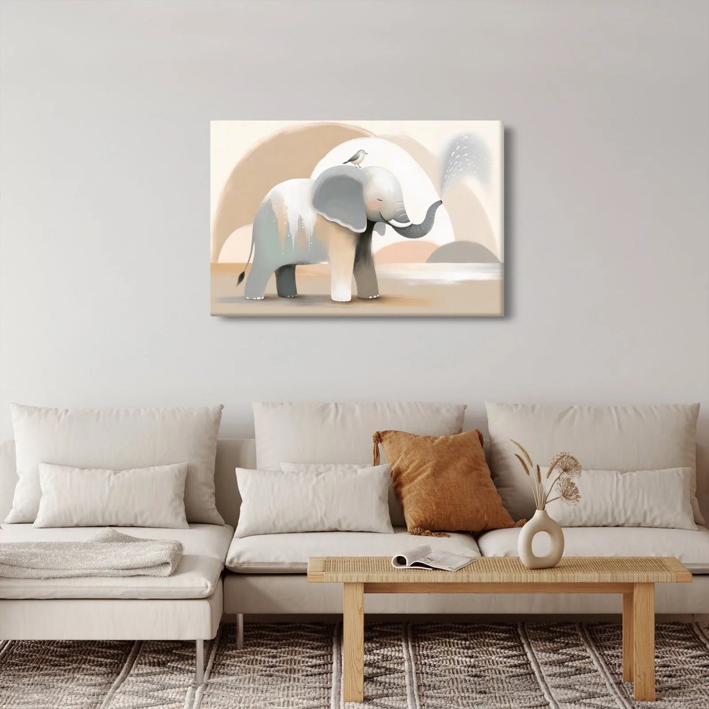 Kép - Elefánt pasztell színekben (90x60 cm)
