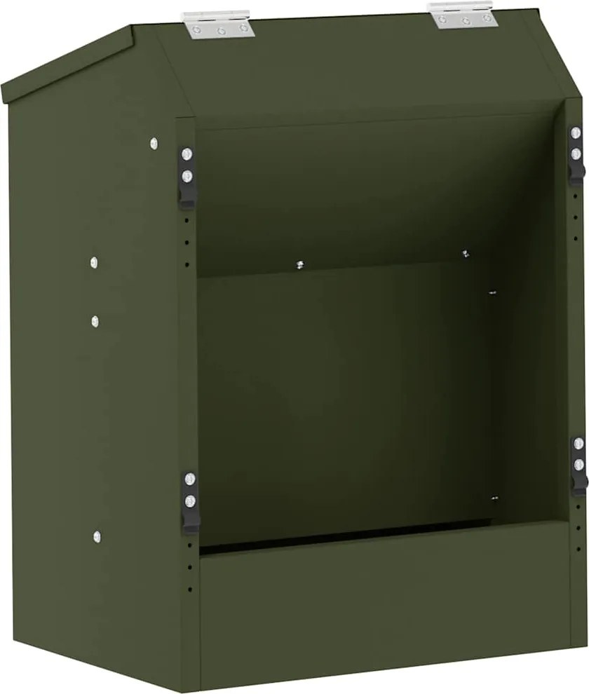 vidaXL Nyúl Etető Olajzöld 64.5 x 25.5 x 45.5 cm