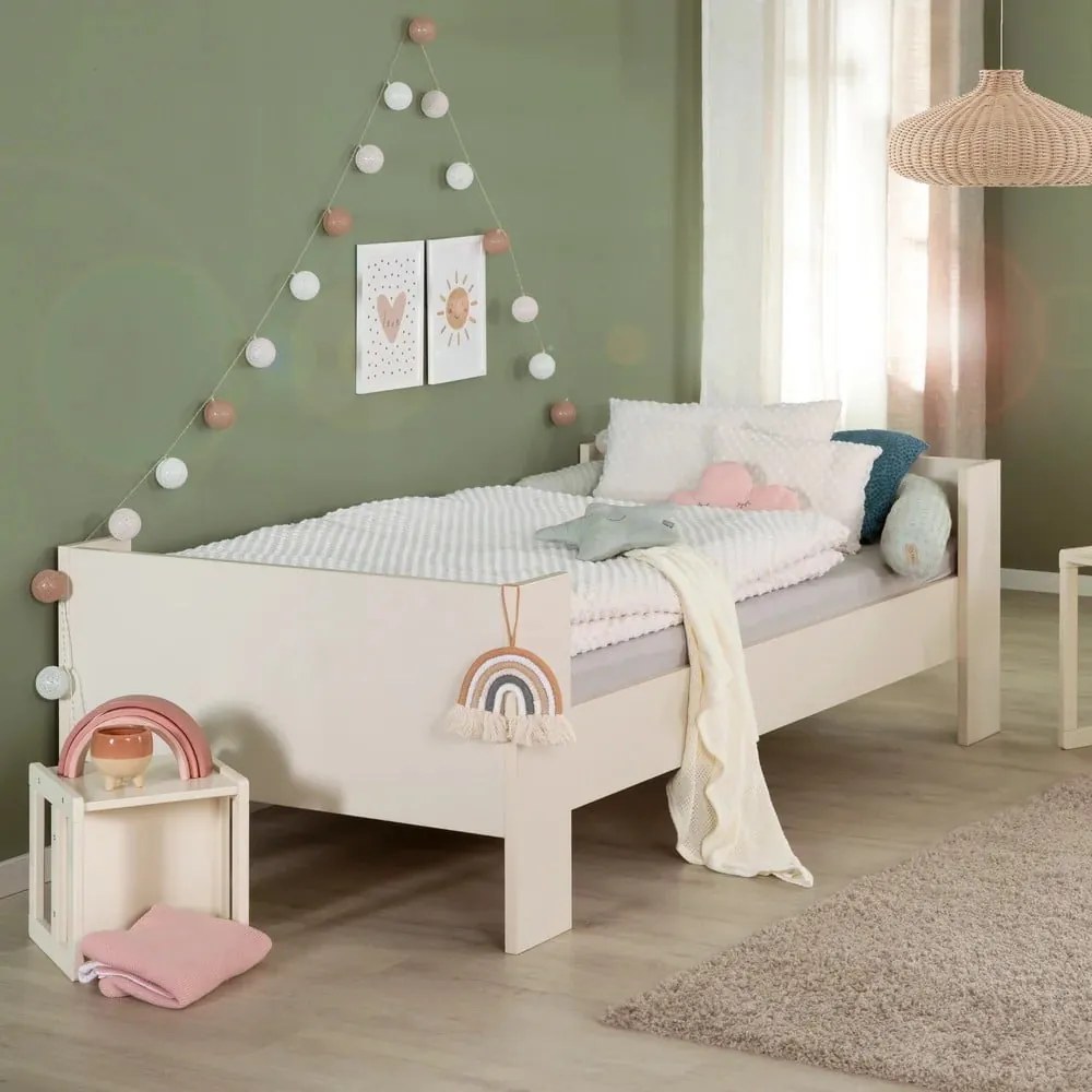 Bézs ágyneműtartós gyerekágy ágyrács nélkül 90x200 cm Kids – Roba