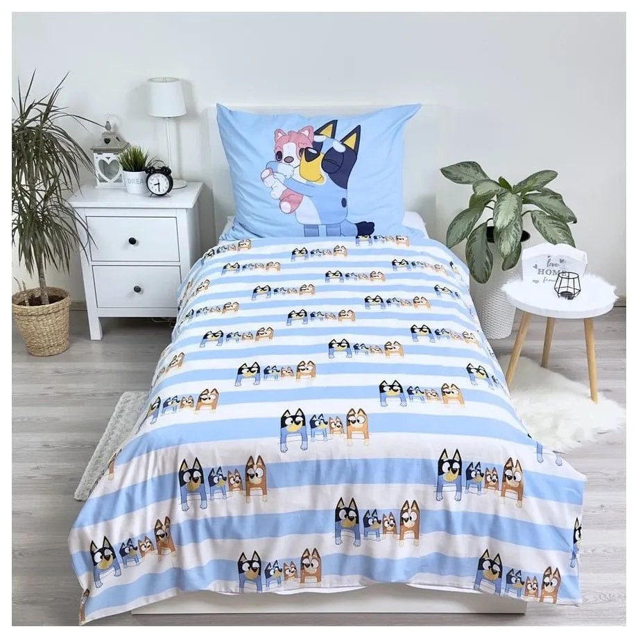 Egyszemélyes pamut gyerek ágyneműhuzat 140x200 cm Bluey – Jerry Fabrics