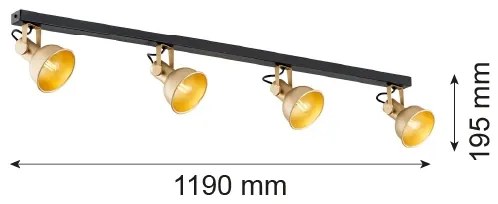 Argon 1801 - Spotlámpa LENORA 4xE14/7W/230V arany/fekete