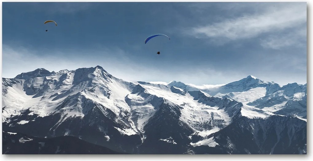 Fotótapéta üvegfalra Siklóernyők Alpok 140x70