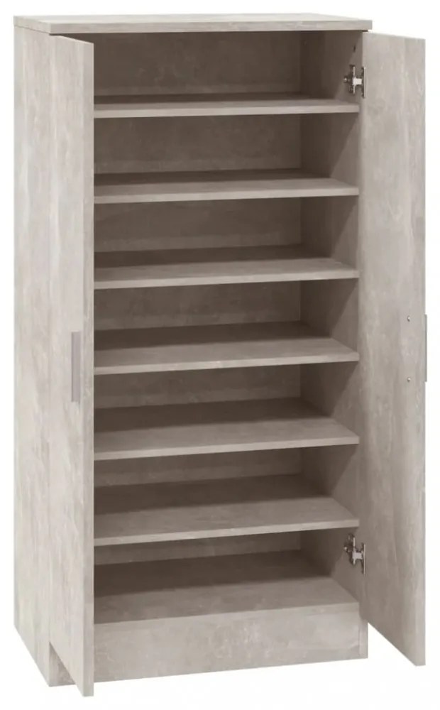 betonszürke szerelt fa cipőszekrény 55 x 35 x 108 cm