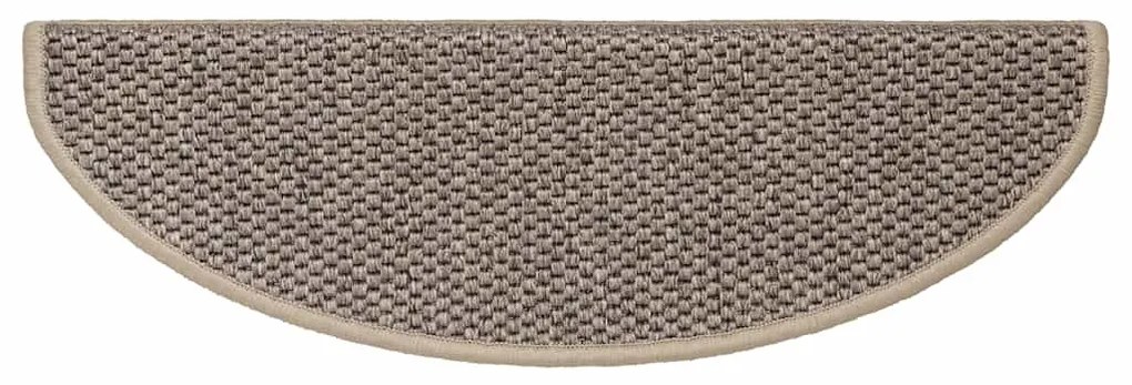 15 db szizál hatású sötét bézsszínű lépcsőszőnyeg 65x21x4 cm