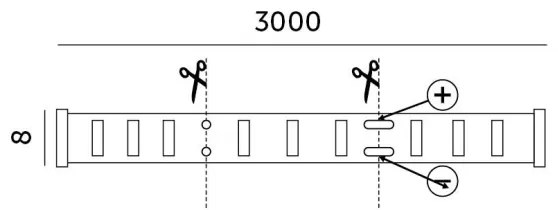 LUMOS LED 3m 25W 230V állítható fényerő, 4000K szalag