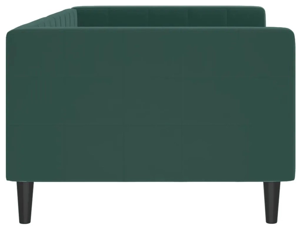 sötétzöld bársony kanapéágy 90x200 cm