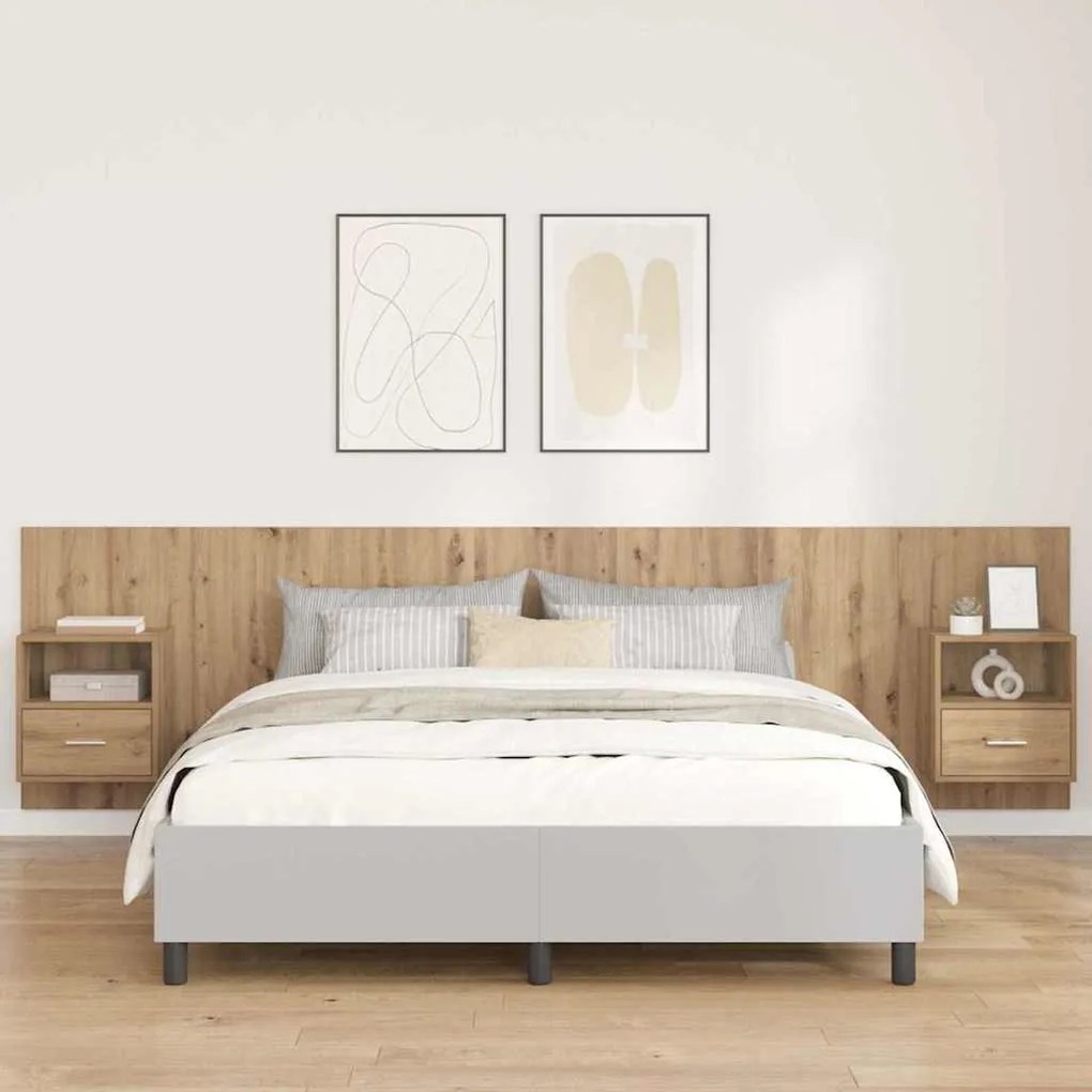 Fejtámla Szekrénnyel fiókkal 3 pcs Artisan tölgy Faanyag