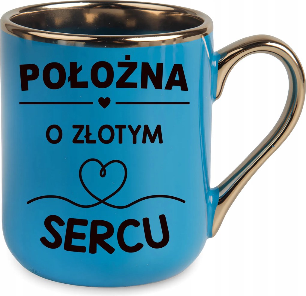 Kék Elegáns Bögre Ajándék Szülésznő Arany Szív Születésnap Ünnep