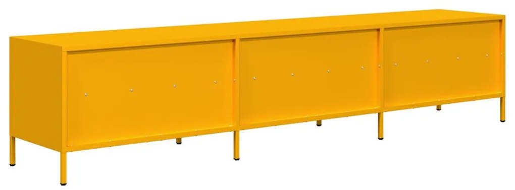 mustársárga hidegen hengerelt acél TV-szekrény 202x39x43,5 cm