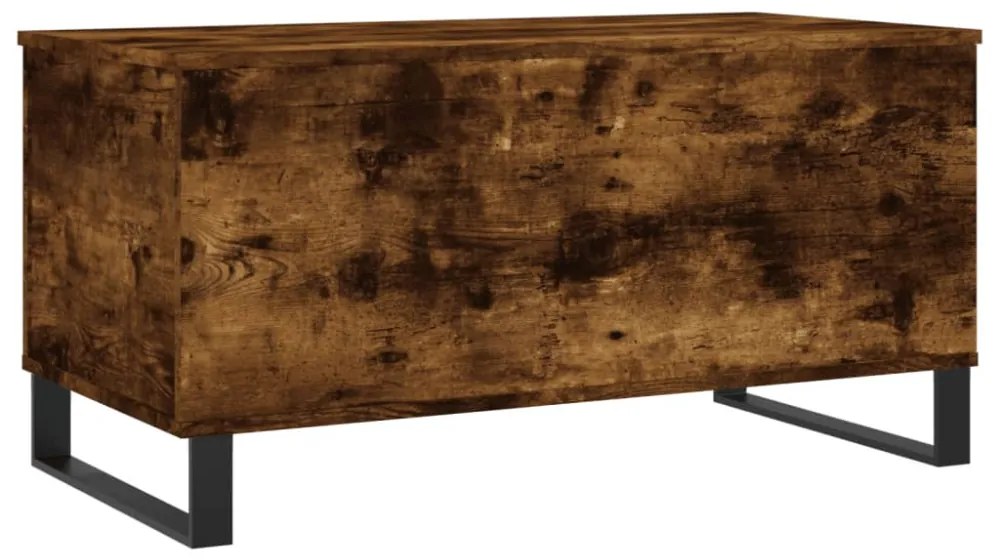 füstös tölgy színű szerelt fa dohányzóasztal 90 x 44,5 x 45 cm
