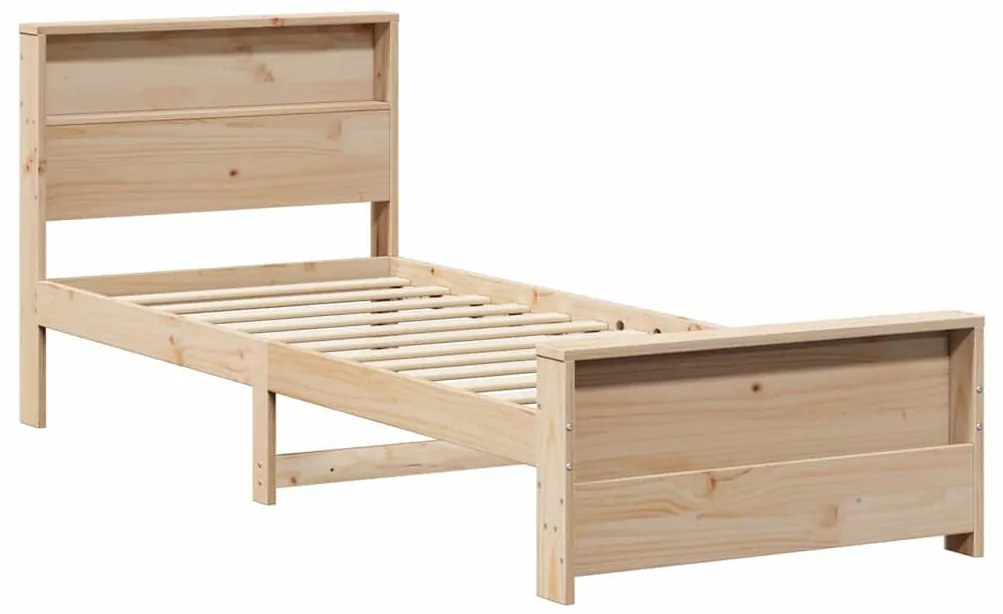 vidaXL Ágykeret fejtámlával Barna 90 x 200 cm Faanyag