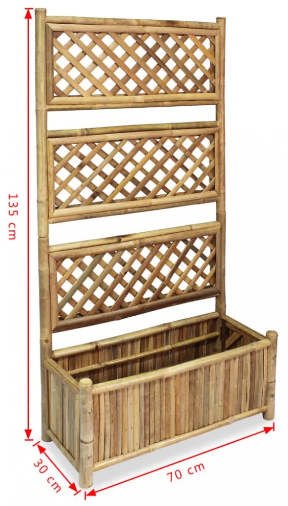 bambusz kerti magaságyás apácaráccsal 70 cm