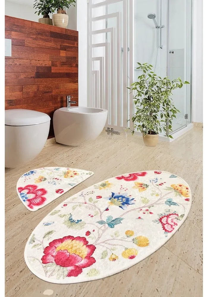 Világosbarna fürdőszobai kilépő szett 2 db-os 60x100 cm Arya – Foutastic