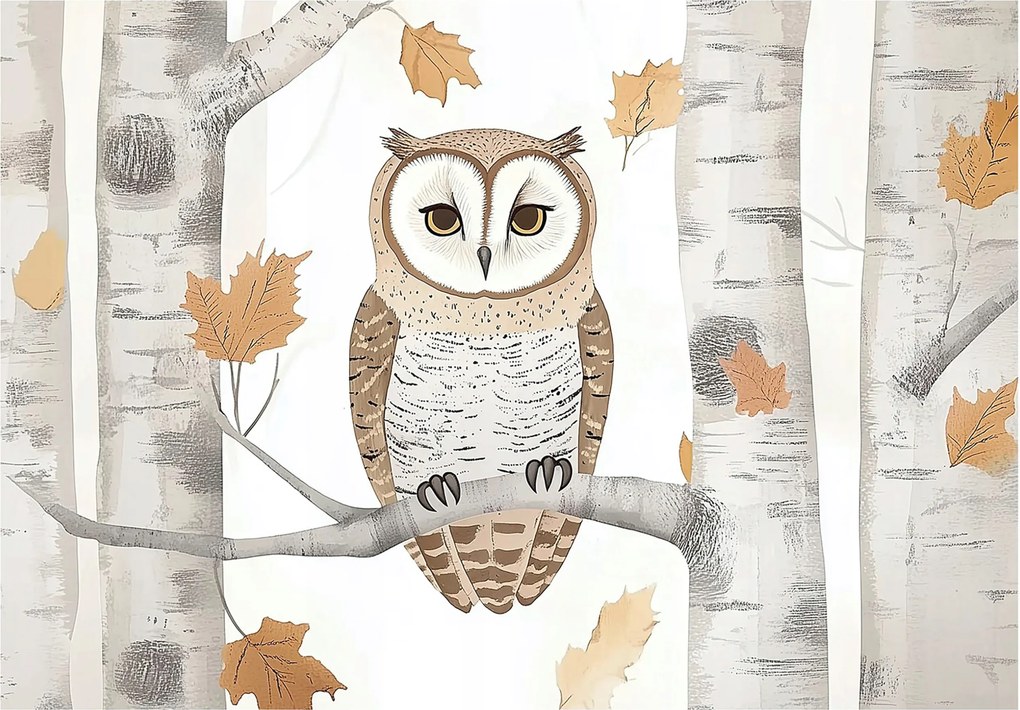 Gyerek Fotótapéta Bagoly Fák Erdő Tapéta Gyerekszoba 150x105