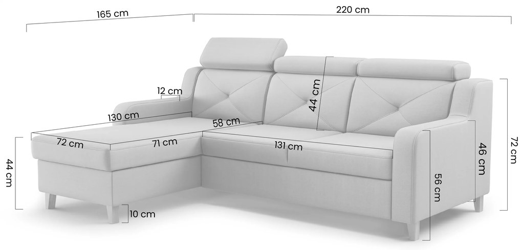 Laksaro balos ágyazható sarokkanapé - zöld Trinity 28 bársony