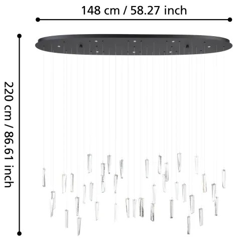 Eglo 390349 - LED Dimmelhető csillár zsinóron SARDENARA 8xLED/4,2W/230V 3000K