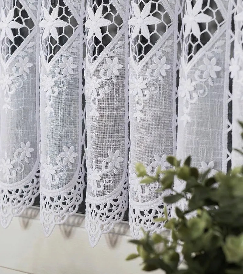 Mg Irigység 1559 batiszt Fehér ultramarin hímzés gipiura 250x45cm Ár!